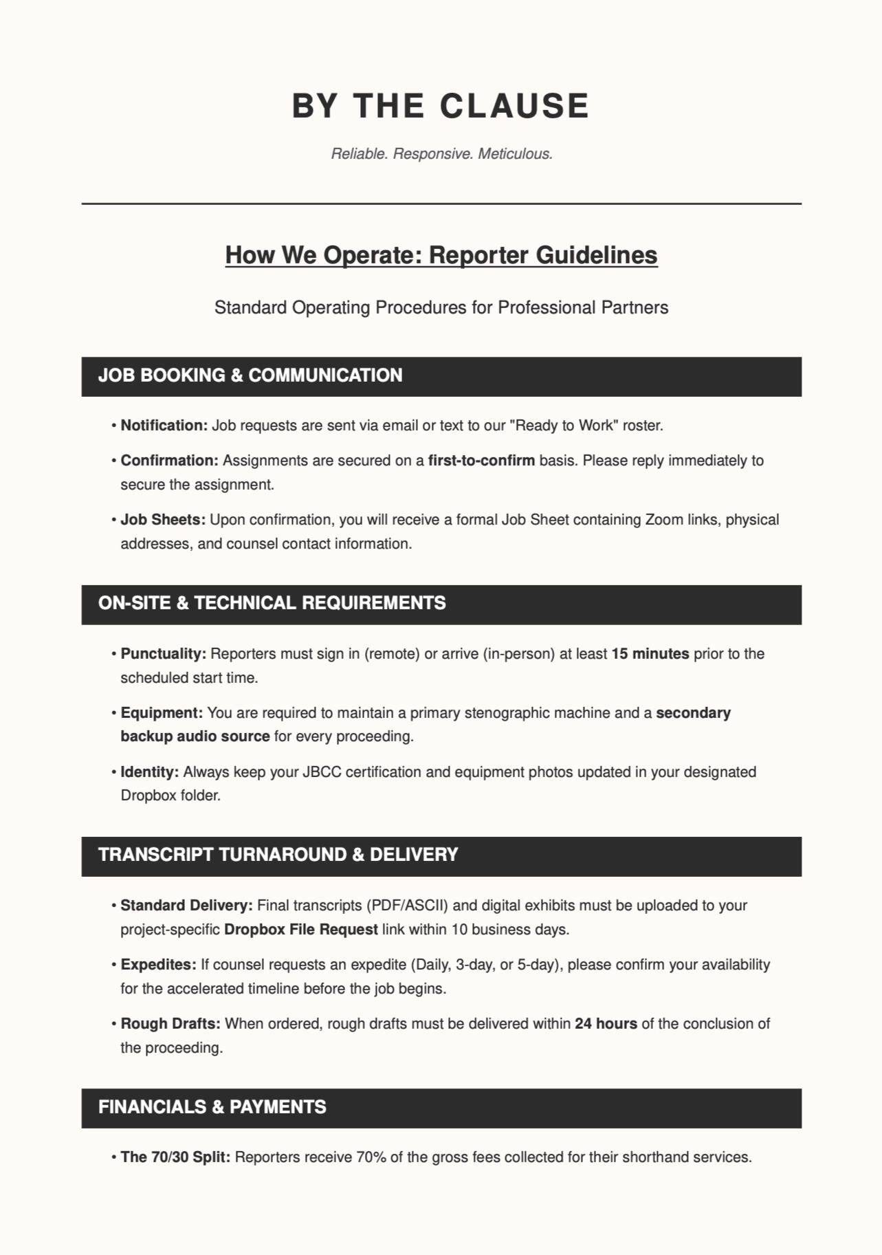 Operating Procedures